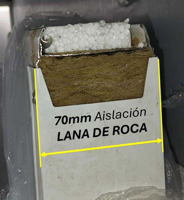 Aislación de 70 mm en lana de roca